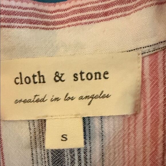 Anthropologie- cloth and stone Striped Sleeveless Midi Dress - Pink, Blue, White - Picture 5 of 8